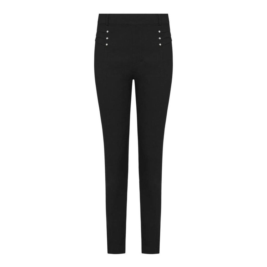 VIZ-A-VIZ Black Bengaline Twill Trousers - Beales department store