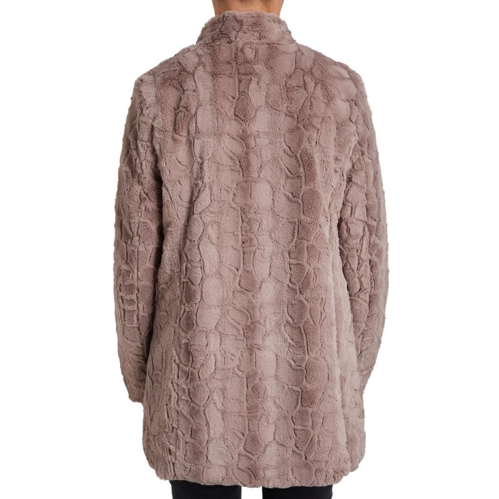 VIZ-A-VIZ Long Almond Faux Fur Coat - Beales department store