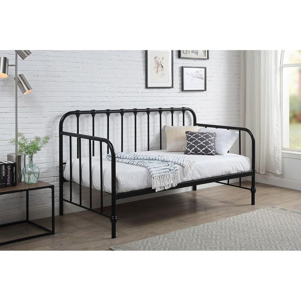 York Black Metal Single Day Bed - Beales department store